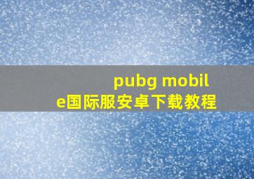 pubg mobile国际服安卓下载教程